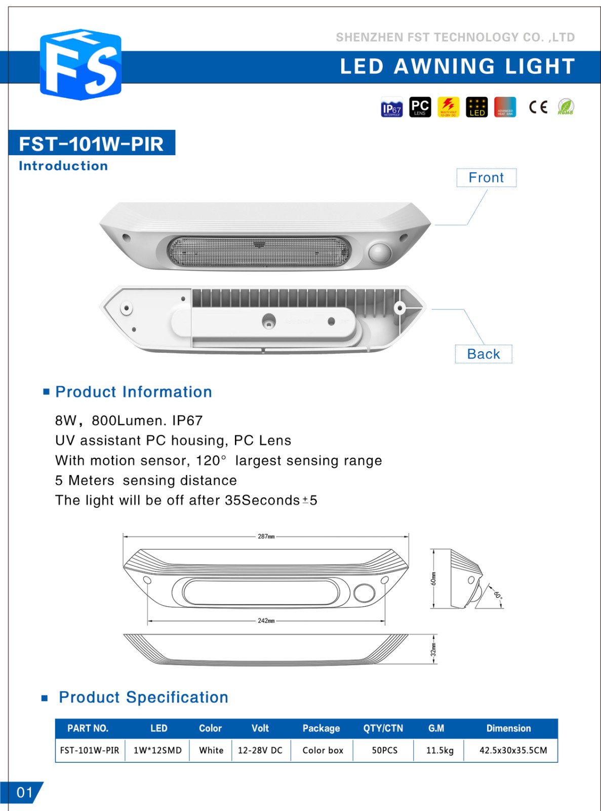 LED Awning Light  IP67