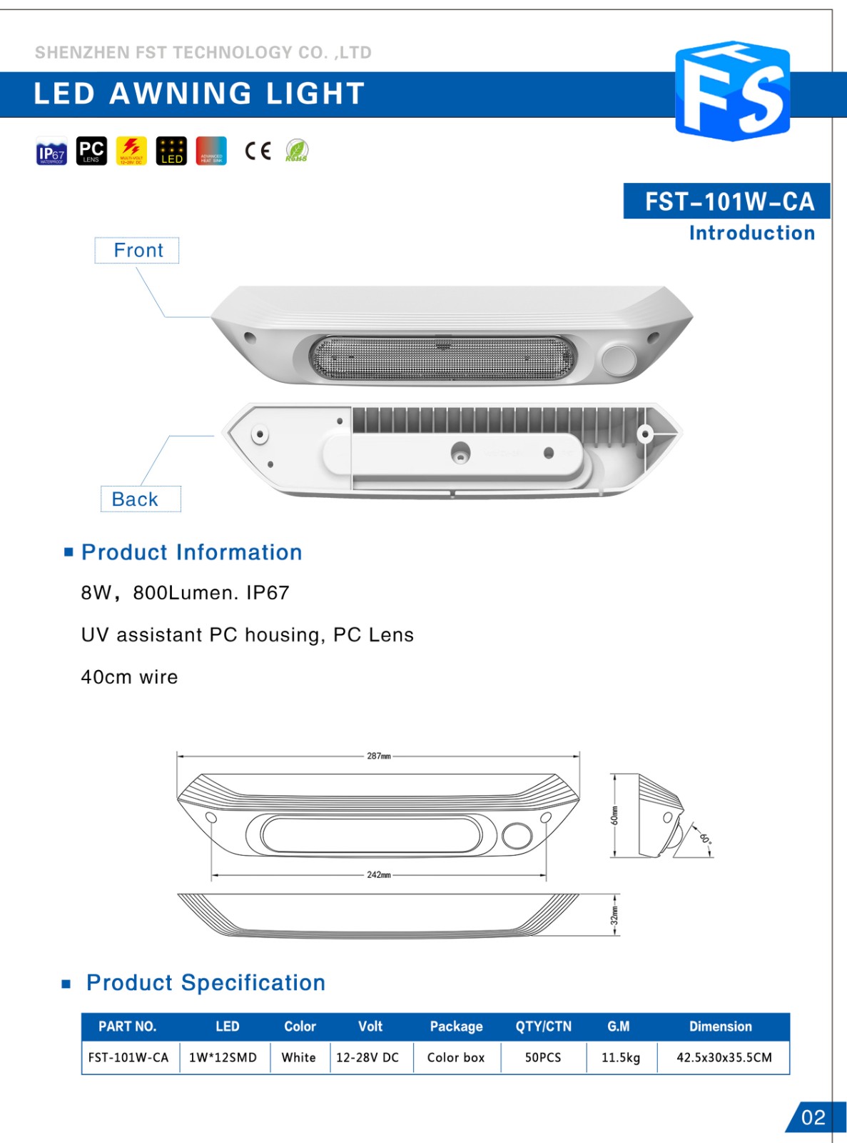 LED Awning Light  IP67