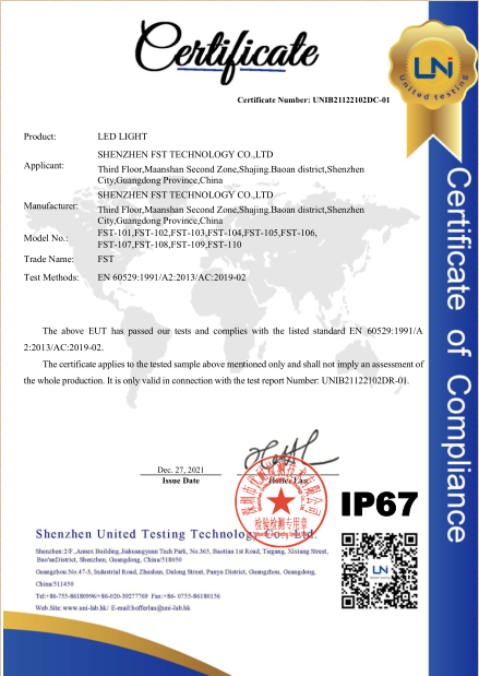 IP 67 Certification